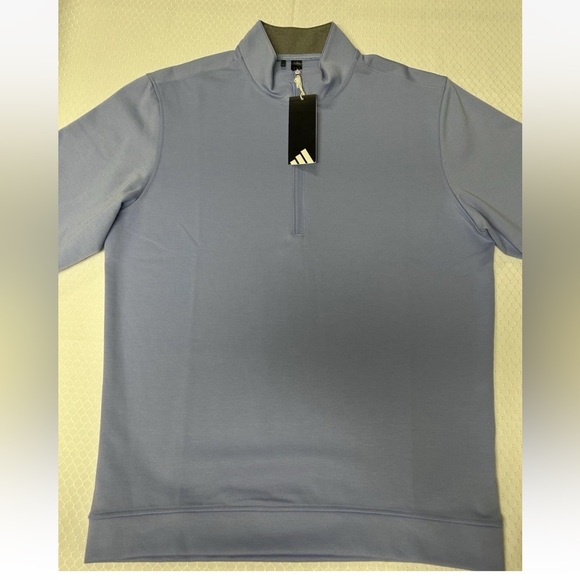 Adidas Men's Light Blue Quarter-Zip Pullover - Picture 1 of 16